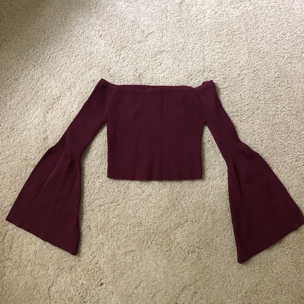 LF Seek The Label Off The Shoulder Flare Sleeve